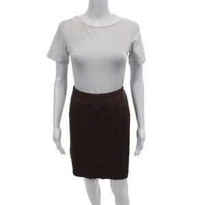 Glenfield Womens Cotton Stretch Casual Straight Mini Skirt Brown Size L